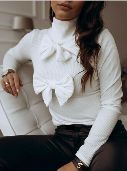 women's sweaters women long sleeve pullover high neck sweater jumper ladies fashion knitted bowknot autumn clothes, White;black
women's sweaters women long sleeve pullover high neck sweater jumper ladies fashion knitted bowknot autumn clothes, White;black