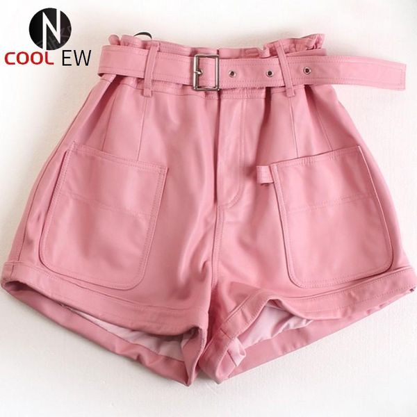 women's shorts pink genuine leather women casual elastic high waist wide leg a-line autumn winter pocket loose sheepskin, White;black
women's shorts pink genuine leather women casual elastic high waist wide leg a-line autumn winter pocket loose sheepskin, White;black