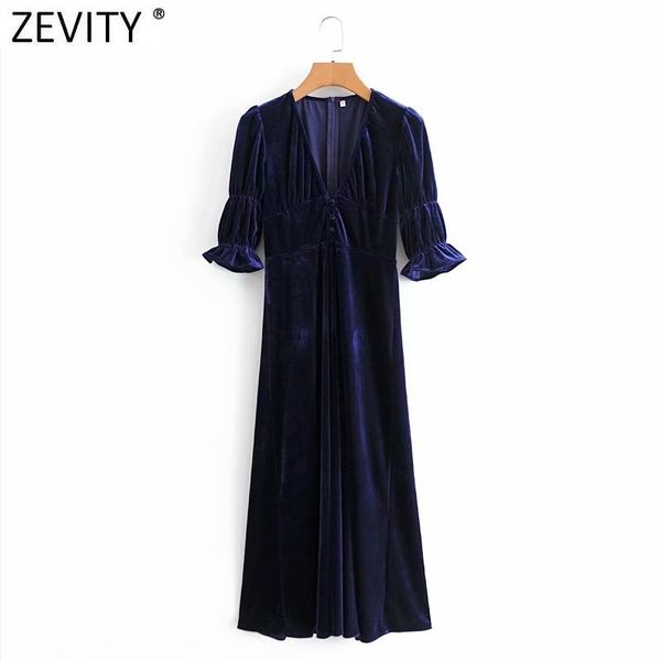 zevity french style women elegant v neck solid slim velvet midi dress lady fall pleats half sleeve chic party vestido ds4772 210419, Black;gray
zevity french style women elegant v neck solid slim velvet midi dress lady fall pleats half sleeve chic party vestido ds4772 210419, Black;gray