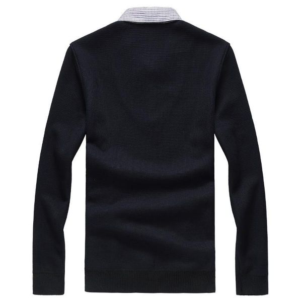 jz chief men pollover fake twinset sweater contrast color knitted shirt collar patchwork two piece thicken, White;black
jz chief men pollover fake twinset sweater contrast color knitted shirt collar patchwork two piece thicken, White;black