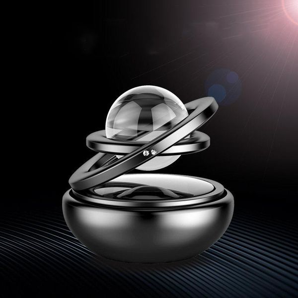 

aluminum alloy solar power car air freshener-interstellar suspension double ring fascinating maglev aroma diffuser interior dec decorations