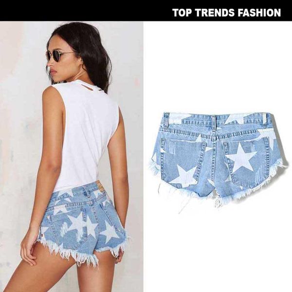 women's jeans summer shorts women low waist beach casual ultrashorts pants ripped tassel star print soft cotton denim, Blue
women's jeans summer shorts women low waist beach casual ultrashorts pants ripped tassel star print soft cotton denim, Blue
