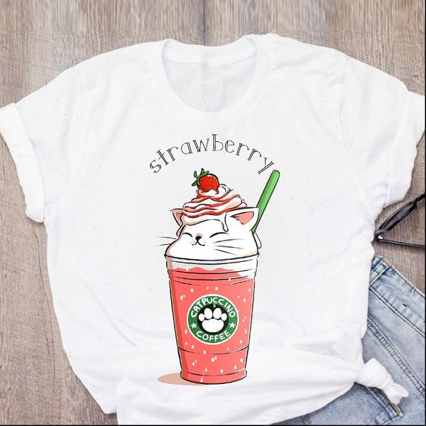 womens women cat coffee paw strawberry cute cartoon short sleeve summer lady t shirt clothing tees female, White
womens women cat coffee paw strawberry cute cartoon short sleeve summer lady t shirt clothing tees female, White