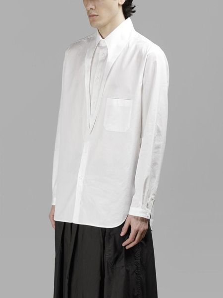 men's casual shirts fashion personality collar hair stylist's loose large size white long-sleeved shirt, White;black
men's casual shirts fashion personality collar hair stylist's loose large size white long-sleeved shirt, White;black