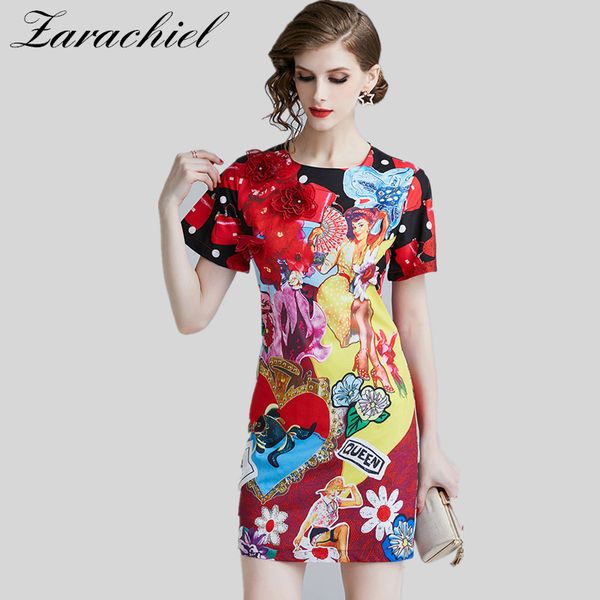 fashion designer runway summer women's short sleeve 3d floral beading beauty print applique elegant party mini dress 210416, Black;gray
fashion designer runway summer women's short sleeve 3d floral beading beauty print applique elegant party mini dress 210416, Black;gray