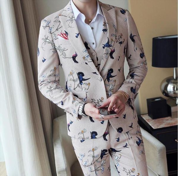 colors floral print designer wedding costume mariage homme casual business party club suit (jacket+vest+pant) men's suits & blazers, White;black
colors floral print designer wedding costume mariage homme casual business party club suit (jacket+vest+pant) men's suits & blazers, White;black