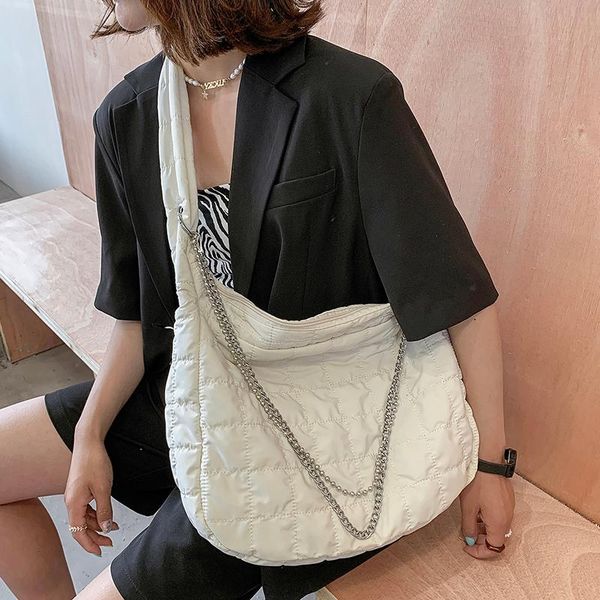 evening bags metal chain big shoulder bag space cotton handbag woman casual tote down diagonal feather padded ladies shopping pack
evening bags metal chain big shoulder bag space cotton handbag woman casual tote down diagonal feather padded ladies shopping pack