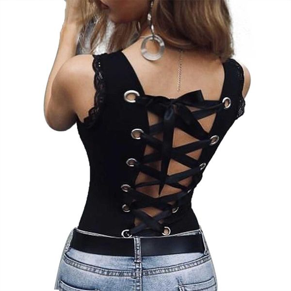 women's tanks & camis hollow out camisoles for women 2021 fashion backless bandage tank black casual slim fit female lace trim, White
women's tanks & camis hollow out camisoles for women 2021 fashion backless bandage tank black casual slim fit female lace trim, White