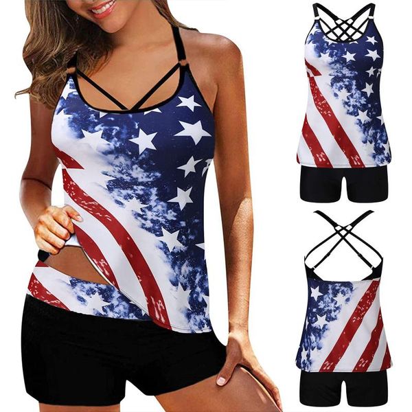 women's swimwear 2021 summer fashion bikini sets women plus size print strappy back tankini set two piece swimdress panty bathing, White;black
women's swimwear 2021 summer fashion bikini sets women plus size print strappy back tankini set two piece swimdress panty bathing, White;black