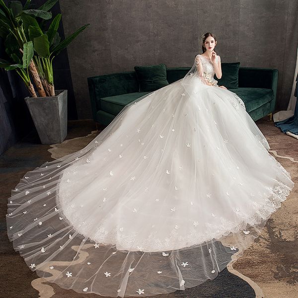 new main 2021 long tailed french star bride super sen dreamy wedding dress d32, Black;gray
new main 2021 long tailed french star bride super sen dreamy wedding dress d32, Black;gray