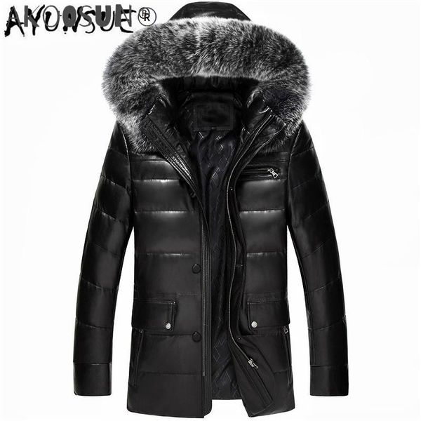 men's leather & faux akoosun winter genuine coat men down fur hooded thick real sheepskin mc16c601 lwl1074, Black
men's leather & faux akoosun winter genuine coat men down fur hooded thick real sheepskin mc16c601 lwl1074, Black