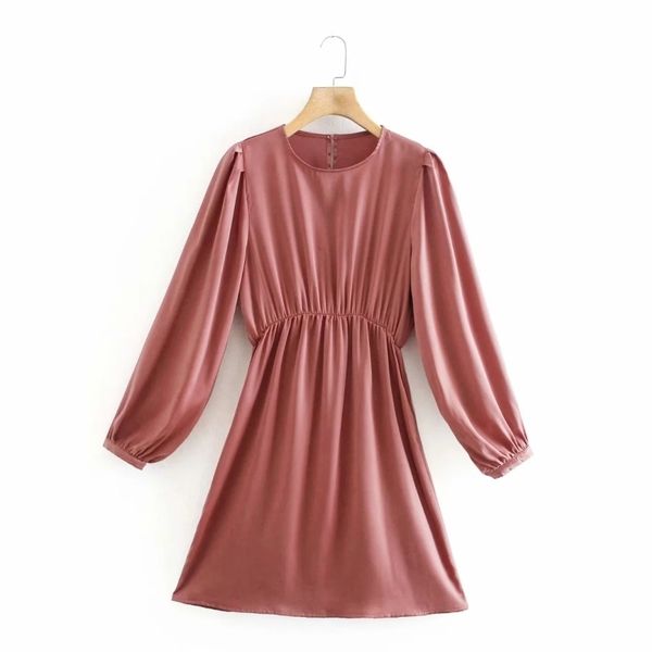 fashion women elastic waist pink satin mini dress female o neck lantern sleeve clothes casual lady loose vestido d7225 210430, Black;gray
fashion women elastic waist pink satin mini dress female o neck lantern sleeve clothes casual lady loose vestido d7225 210430, Black;gray