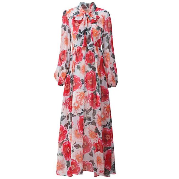 casual dresses didabole runway designer high-quality women bohemian bowknot ribbon fashion elegant party flower printed chiffon long dress, Black;gray
casual dresses didabole runway designer high-quality women bohemian bowknot ribbon fashion elegant party flower printed chiffon long dress, Black;gray