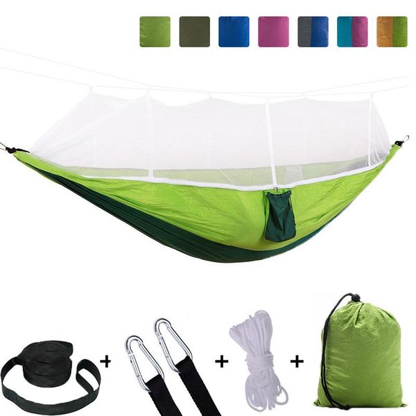 camp furniture mosquito net hammock outdoor camping hanging bed portable lightweight 2 person sleep swing nylon hammocks with storage bag
camp furniture mosquito net hammock outdoor camping hanging bed portable lightweight 2 person sleep swing nylon hammocks with storage bag