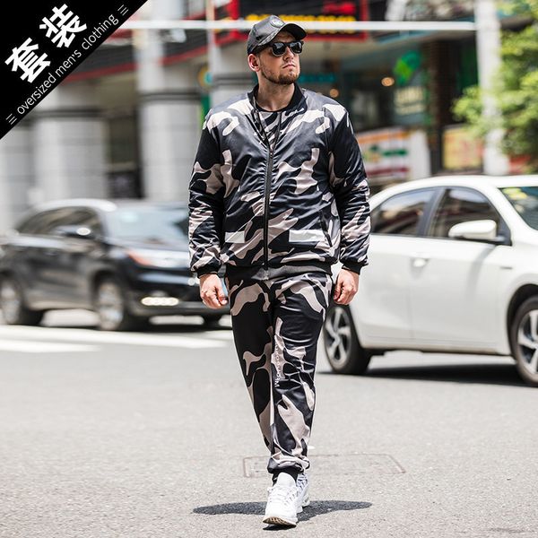 men's tracksuits sport suit two piece camouflage oversize set new fat thicken jacket+pant casual mens tracksuit jogging 7xl 1mgu, Gray
men's tracksuits sport suit two piece camouflage oversize set new fat thicken jacket+pant casual mens tracksuit jogging 7xl 1mgu, Gray