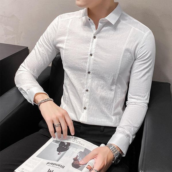 men's casual shirts solid color cotton men long sleeve slim fit business shirt formal social party streetwear blouse chemise homme, White;black
men's casual shirts solid color cotton men long sleeve slim fit business shirt formal social party streetwear blouse chemise homme, White;black