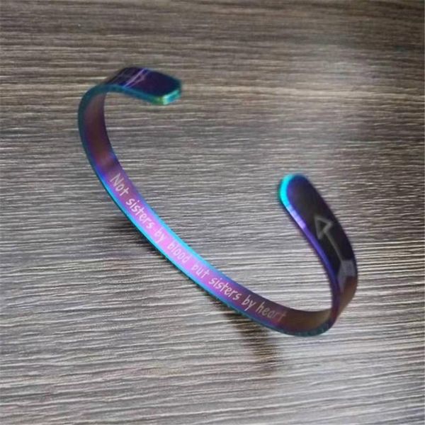 charm bracelets cuff sisters friend gifts friendship letter bangles rainbow jewelry, Golden;silver