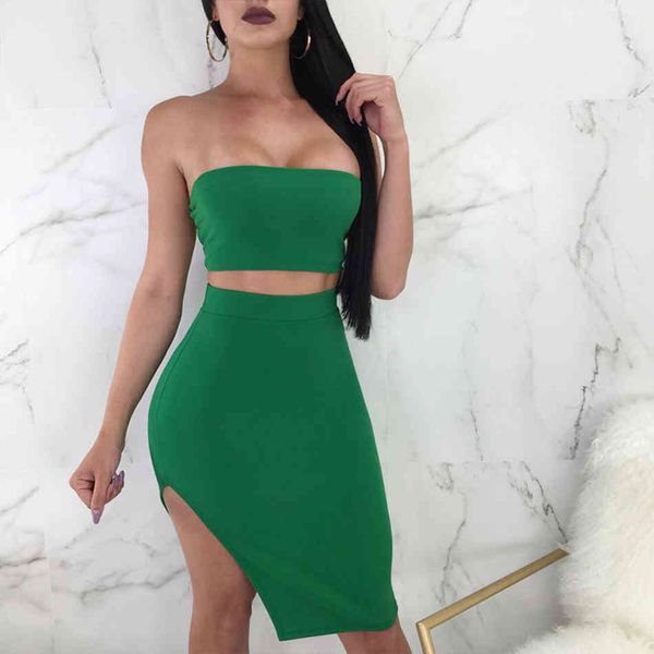 summer women green strapless 2 two pieces sets sleeveless lace up mini & skirts evening club party 210423, White
summer women green strapless 2 two pieces sets sleeveless lace up mini & skirts evening club party 210423, White