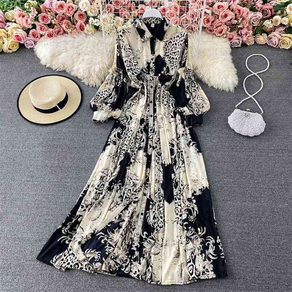 spring fashion print color matching waist slimming shirt vestidos female lapel puff sleeve elegant temperament midi dress gk410 210506, Black;gray
spring fashion print color matching waist slimming shirt vestidos female lapel puff sleeve elegant temperament midi dress gk410 210506, Black;gray