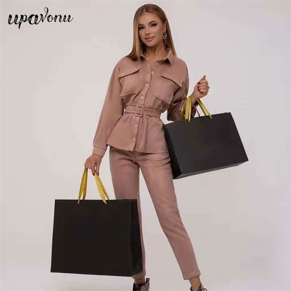 casual women's pants set lapel long sleeve single breasted belted shirt & elegant two-piece 210524, White
casual women's pants set lapel long sleeve single breasted belted shirt & elegant two-piece 210524, White