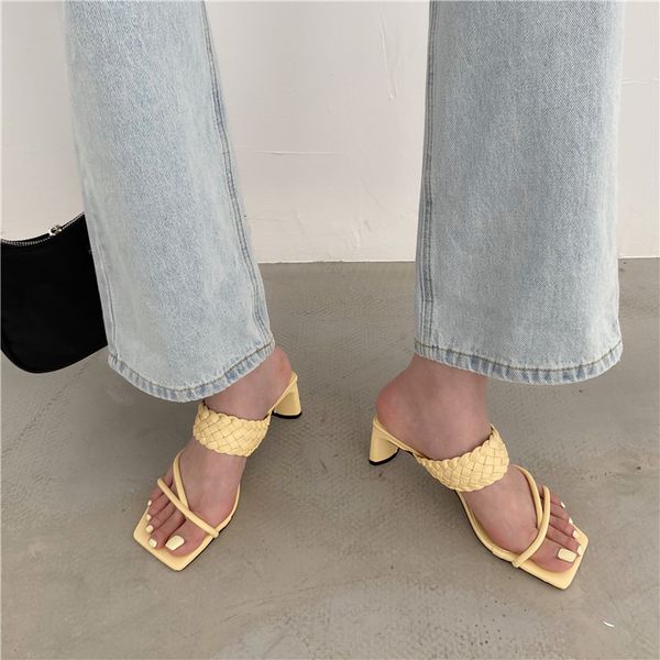 women sandals slippers on block high heels shoes narrow band design toe fashion summer slides 0tp3, Black
women sandals slippers on block high heels shoes narrow band design toe fashion summer slides 0tp3, Black