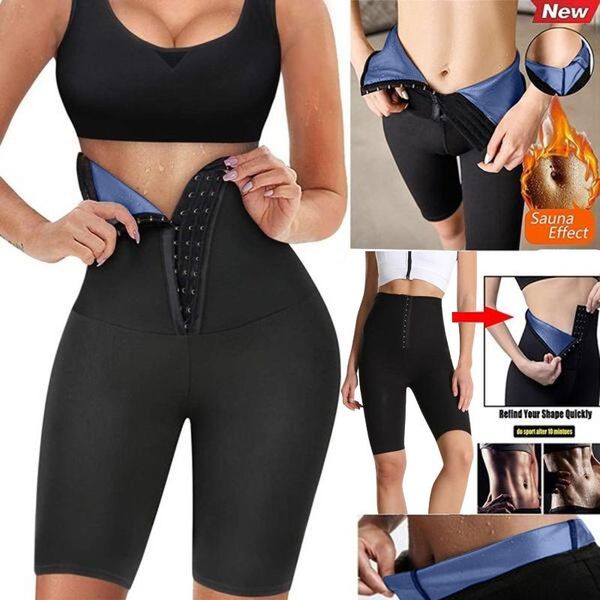 women's leggings short pants 2021 women sweating elastic waist trainer tummy control fitness shorts summer, Black
women's leggings short pants 2021 women sweating elastic waist trainer tummy control fitness shorts summer, Black
