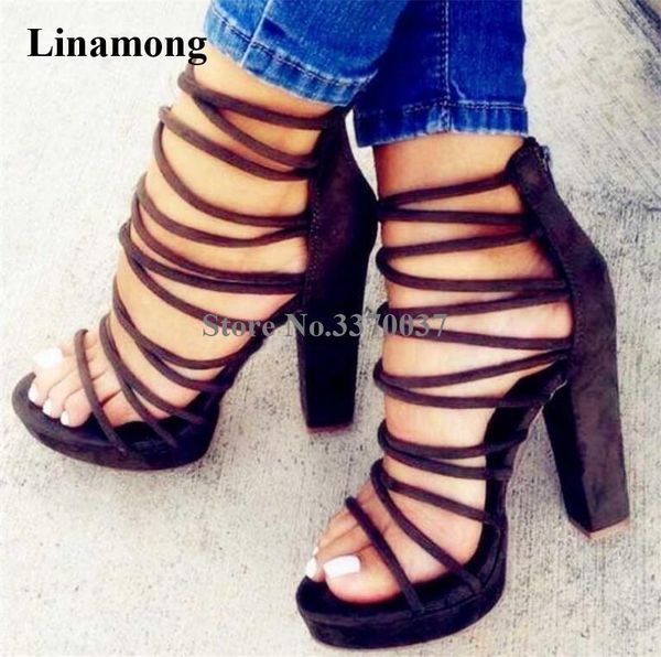 fashion style women open toe suede leather high platform chunky heel sandals straps cross thick dress heels, Black
fashion style women open toe suede leather high platform chunky heel sandals straps cross thick dress heels, Black