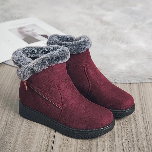 boots winter snow women's thick fur short large size women shoes middle-aged cotton-padded mom ankle, Black
boots winter snow women's thick fur short large size women shoes middle-aged cotton-padded mom ankle, Black