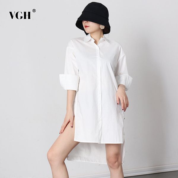 vgh korean solid color shirt dress for women long sleeve lapel collar oversized shirts dresses female spring fashion new 210421, White
vgh korean solid color shirt dress for women long sleeve lapel collar oversized shirts dresses female spring fashion new 210421, White