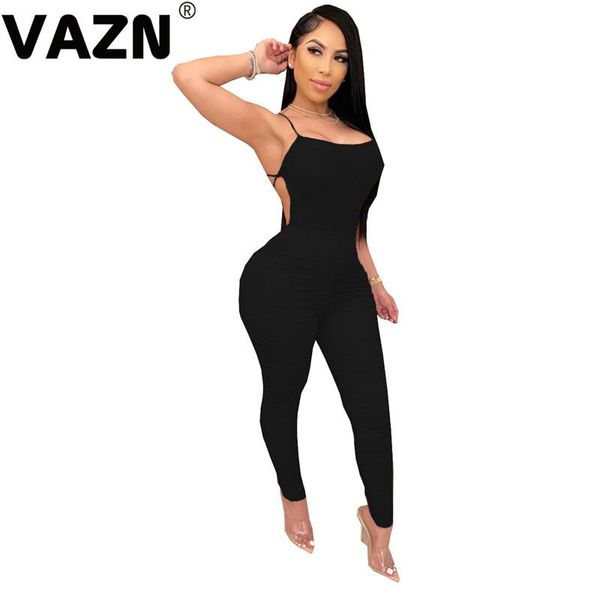 women's jumpsuits & rompers vazn 2021 beach backless novelty open fashion solid halter sleeveless high waist women elastic pencil, Black;white
women's jumpsuits & rompers vazn 2021 beach backless novelty open fashion solid halter sleeveless high waist women elastic pencil, Black;white