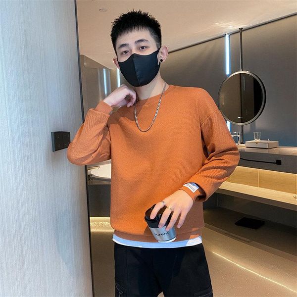 men's sweaters solid color sweater spring and autumn 2021 fake two pieces of early tide ins waffle clothes, White;black
men's sweaters solid color sweater spring and autumn 2021 fake two pieces of early tide ins waffle clothes, White;black