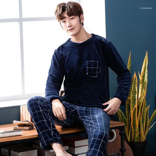 men's sleepwear 2021 winter long sleeve casual plaid thick warm flannel pajama sets for men coral velvet suit pyjamas homewear clothes1, Black;brown
men's sleepwear 2021 winter long sleeve casual plaid thick warm flannel pajama sets for men coral velvet suit pyjamas homewear clothes1, Black;brown