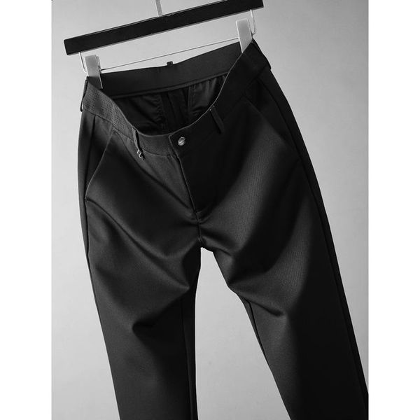 men's pants autumn and winter high end commuting wrinkle resistant silk smooth elastic straight trousers pressure plastic, Black
men's pants autumn and winter high end commuting wrinkle resistant silk smooth elastic straight trousers pressure plastic, Black