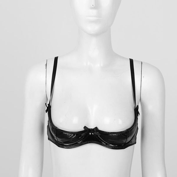 bras womens wetlook patent leather lingerie bra underwired unlined latex brassiere adjustable shoulder straps glossy bralette, Red;black
bras womens wetlook patent leather lingerie bra underwired unlined latex brassiere adjustable shoulder straps glossy bralette, Red;black