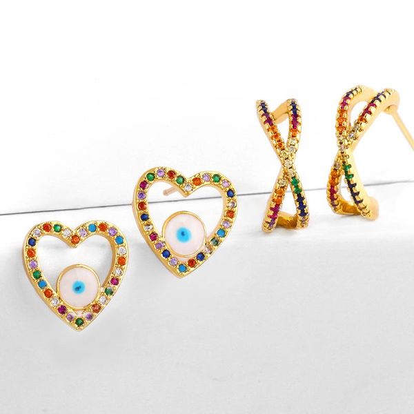 stud fashion ladies gold evil eye earrings for women 2021 cz rainbow drop heart party earings fancy jewelry ersr93, Golden;silver
stud fashion ladies gold evil eye earrings for women 2021 cz rainbow drop heart party earings fancy jewelry ersr93, Golden;silver