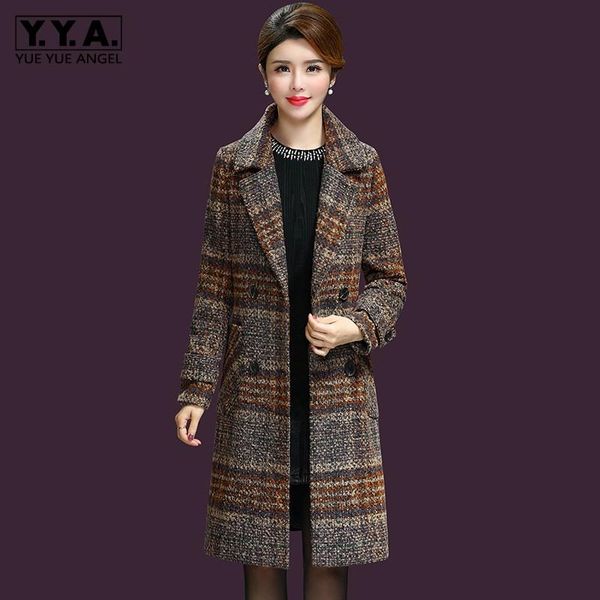 women's wool & blends fashion blend long coat female winter plaid double breasted elegant outerwear warm office lady slim jacket plus s, Black
women's wool & blends fashion blend long coat female winter plaid double breasted elegant outerwear warm office lady slim jacket plus s, Black
