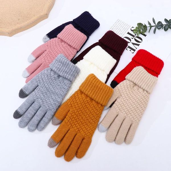 five fingers gloves girls boys thicken winter warm imitation cashmere full finger touch screen knitted wool mittens women, Blue;gray
five fingers gloves girls boys thicken winter warm imitation cashmere full finger touch screen knitted wool mittens women, Blue;gray