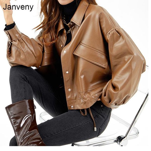 women's leather & faux nice spring autumn pu jacket women casual moto biker zipper coat outwear loose punk casacos feminino, Black
women's leather & faux nice spring autumn pu jacket women casual moto biker zipper coat outwear loose punk casacos feminino, Black