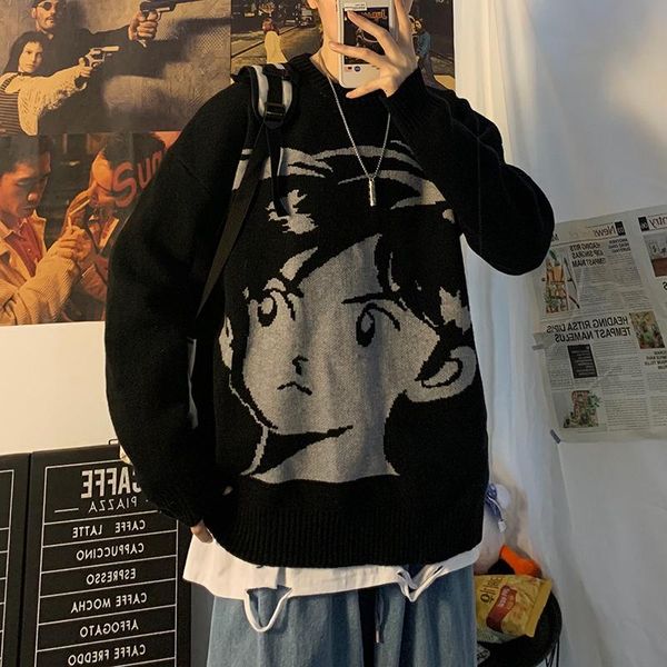 men's sweaters 2021 harajuku knitted sweater autumn and winter loose thick warmth hip-hop pullover shirt, White;black
men's sweaters 2021 harajuku knitted sweater autumn and winter loose thick warmth hip-hop pullover shirt, White;black