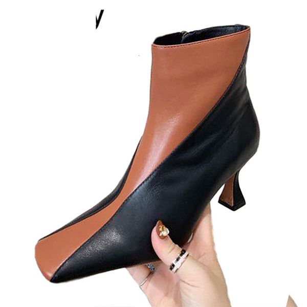 boots square toe mixed colors ankle women genuine leather high heel shoes autumn winter short boots zapatos mujer r4ja, Black
boots square toe mixed colors ankle women genuine leather high heel shoes autumn winter short boots zapatos mujer r4ja, Black