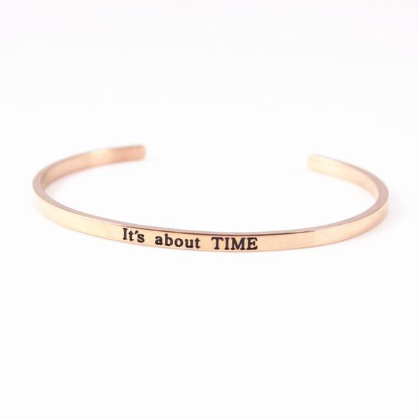 bangle 3.2 width stainless steel "it's about time" engrave positive inspirational quote hand made cuff bracelets for women, Black
bangle 3.2 width stainless steel "it's about time" engrave positive inspirational quote hand made cuff bracelets for women, Black