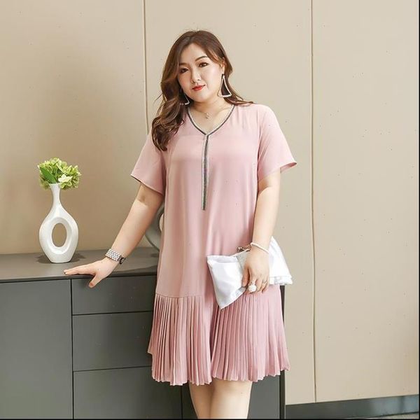 4xl women dress 5xl summer plus size pleated casual v neck big a line office pink partydresses, Black;gray
4xl women dress 5xl summer plus size pleated casual v neck big a line office pink partydresses, Black;gray