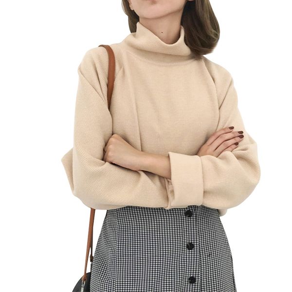 aecu1 turtleneck sweater for women spring autumn knitted jumper womens sweater casual loose long sleeve jacket pullover female, White;black
aecu1 turtleneck sweater for women spring autumn knitted jumper womens sweater casual loose long sleeve jacket pullover female, White;black