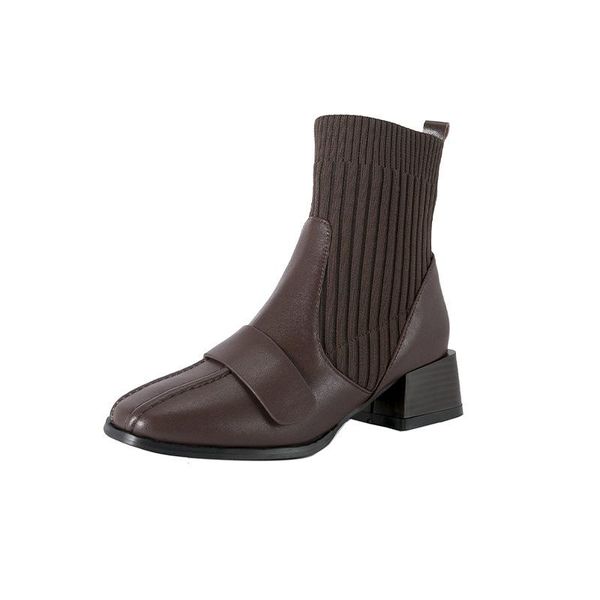 boots shoes for women 2021 autumn winter warm elegant temperament all-match small square toe elastic ankle sock, Black
boots shoes for women 2021 autumn winter warm elegant temperament all-match small square toe elastic ankle sock, Black