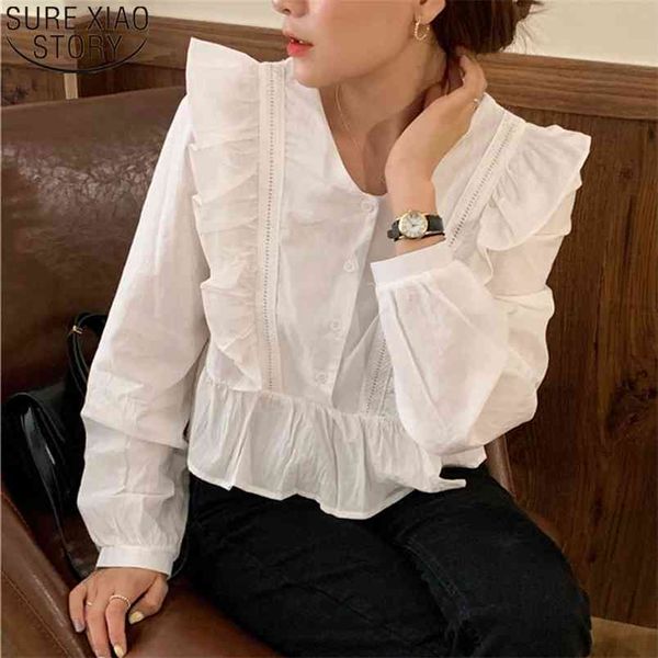 sweet v-neck korean chic white blouse women ruffles casual long sleeve shirts button shirt blusas mujer de moda 11666 210506
sweet v-neck korean chic white blouse women ruffles casual long sleeve shirts button shirt blusas mujer de moda 11666 210506
