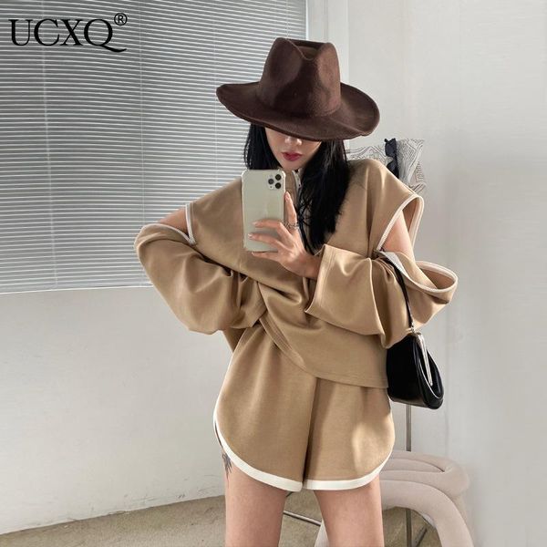 women's tracksuits ucxq woman suit solid zipper split stand collar long sleeve sweatershirt + elasticwaist shorts casual 2021 autumn 23, Gray
women's tracksuits ucxq woman suit solid zipper split stand collar long sleeve sweatershirt + elasticwaist shorts casual 2021 autumn 23, Gray