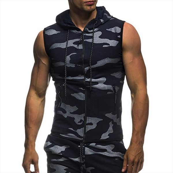 80% sales summer men gym fitness camouflage mesh hoodies zip up sleeveless hooded tank top, White;black
80% sales summer men gym fitness camouflage mesh hoodies zip up sleeveless hooded tank top, White;black