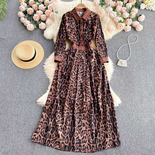 retro leopard print maxi dress women turndown-collar long sleeve a-line dress autumn fashion streetwear long dress 210715, Black;gray
retro leopard print maxi dress women turndown-collar long sleeve a-line dress autumn fashion streetwear long dress 210715, Black;gray