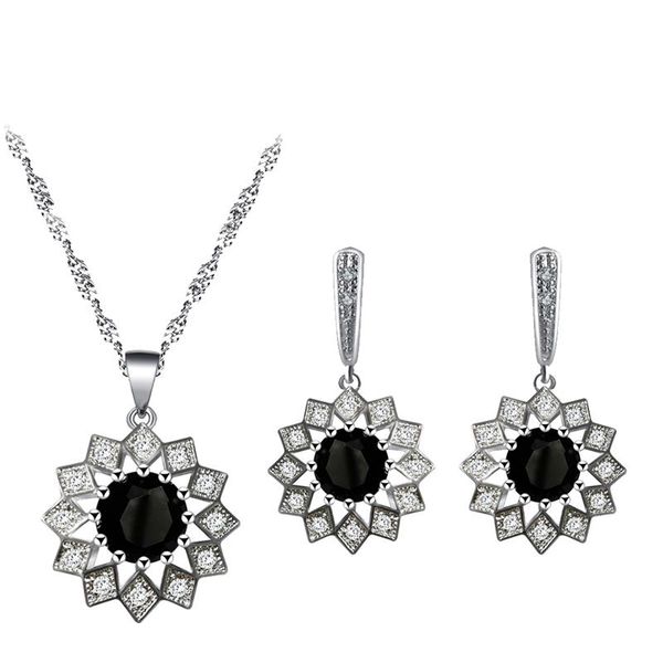 earrings & necklace black vintage 925 silver zircon pendant jewelry set send mom's birthday gift js835
earrings & necklace black vintage 925 silver zircon pendant jewelry set send mom's birthday gift js835