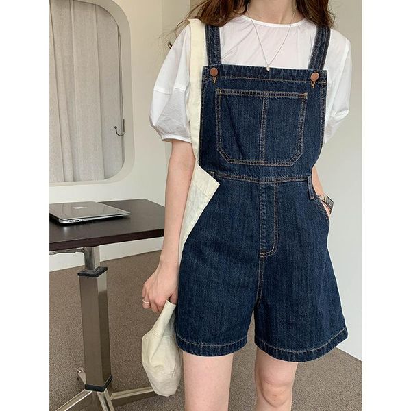 women's jeans high waisted button-down pocket suspenders for summer 2021 simple casual wash jean shorts, Blue
women's jeans high waisted button-down pocket suspenders for summer 2021 simple casual wash jean shorts, Blue